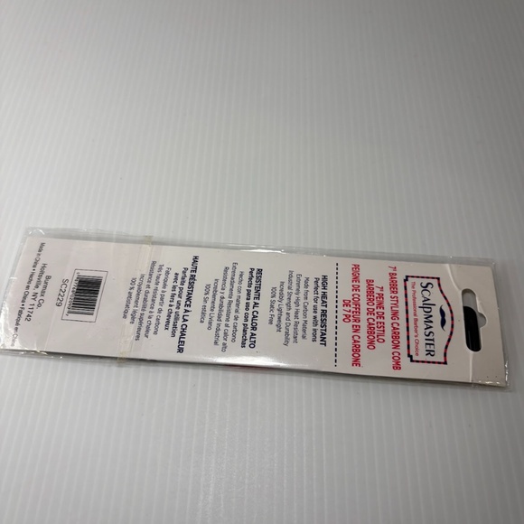 Scalpmaster 7" High Heat Resistant Carbon Barber Cutting Combs 1 pc. NEW - Picture 3 of 4